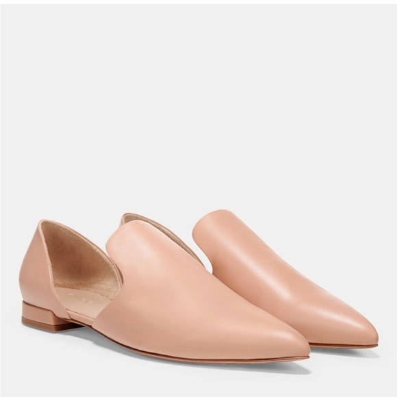 Vince Damris Calf Leather d’Orsay Pointed Toe Flats Nude 7.5 - Picture 1 of 11
